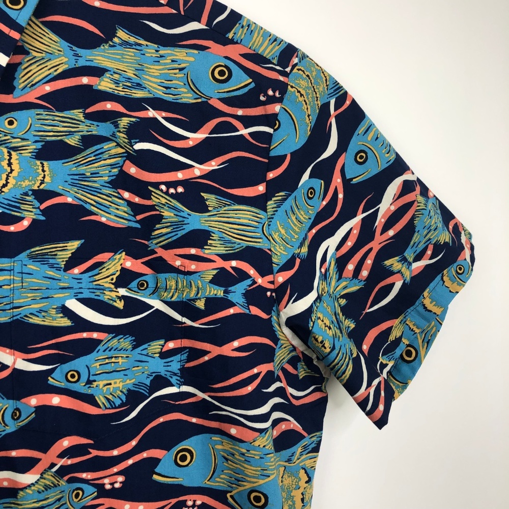 Kahala Mens 3XL Fish Hawaiian Aloha Camp Shirt - Picture 2 of 4